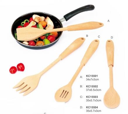 Quality FDA customized/wholesale kitchen wood handle soup scoop With Handle wholesale