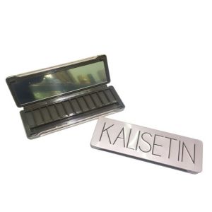 Empty Embossed Eyeshadow Palette Paint Cosmetic Tins Case With Mirror And 12