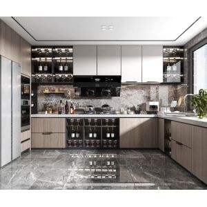 Free Customization Modern Sintered Stone Island Table Modular Kitchen Cabinets