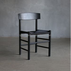 Solid Wood Low Round Back Dining Chair Rattan Chair with Modern and Traditional