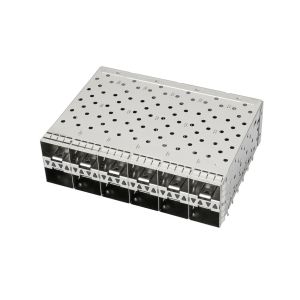 China 2007567-2 SFP+ Cage Assembly  2x6 Gasket Inner Lead Free RoHS Compliant on sale