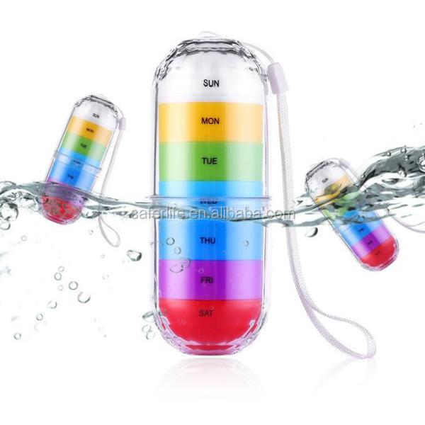 Fashionable pill storage box with 7 compartments for 7 days