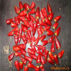 Intense Red Bullet Chillies With Hat Air Dried
