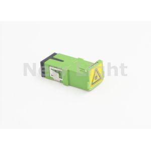 Green Color FTTH SC Fiber Optic Adapter With Hinged Dust Cover ROSH Approved