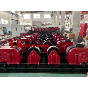 CR-80 Ton Welding Tank Rollers Bolt Adjustment With Motorized Moving Wheels