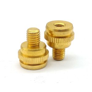 Anodized CNC Brass Parts High Precision Knurled Thumb Screws Customized