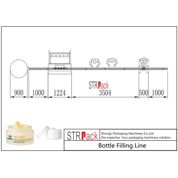 Face Cream Jar Filling Line / Paste Piston Filling Machine Line With Touch