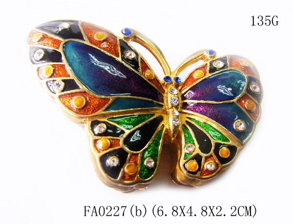 Alloy jewelry metal box butterfly trinket box for promotion gift