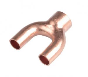 China Red Cross Y Shape Tee Refrigeration Copper Reducing Tees Copper Fittings on sale