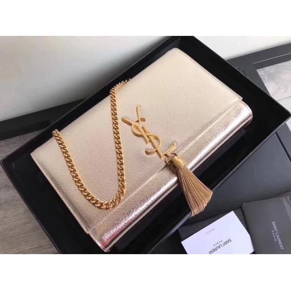 Quality Adjustable Straps Polyester Saint Laurent YSL Woc Bag With Zipper Closure Silver wholesale