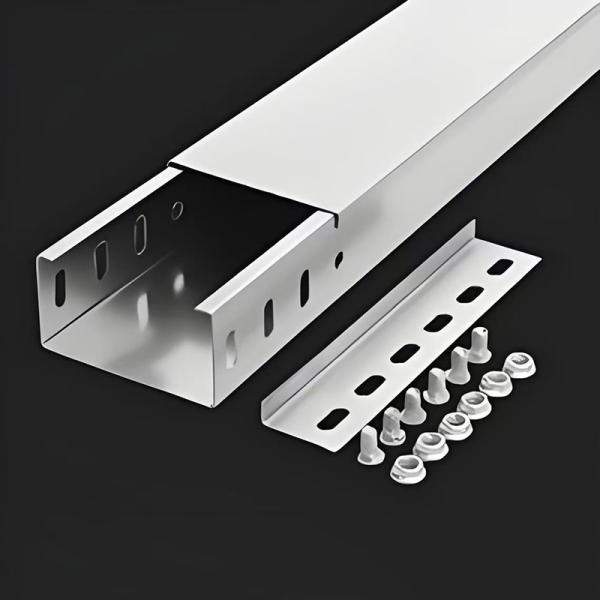 Quality Medium Duty Load Capacity Solid Bottom Cable Tray 50mm With 4 Slots wholesale