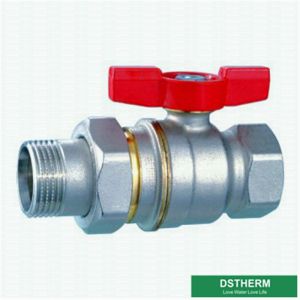 Forged Brass Ball Valve Butterfly Handle Male Union Threaded Two Colors Ball