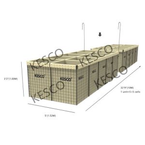 MIL 4 Defense Hesco Bastion Collapsible Metal Security Barrier 3'' X 3'' Mesh