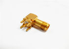 Networking SMA RF Connector , Female PCB Connector with Copper Conductor