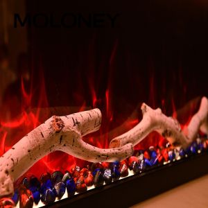 760mm LED Real Burning Flame Built-In Electric Fireplace Single Side Top Air