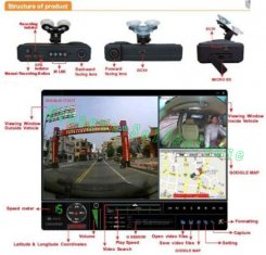 Cheap Dual camera E07 car black box DVR with GPS &amp; G-Sensor for sale