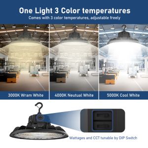 LED UFO Highbay Light 3Cct 3Power Ip65 Industrial Warehouse Workshop Factory