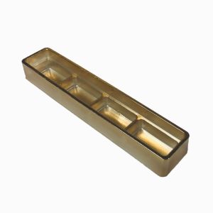 Custom 4-Compartment Gold PET Plastic Tray for Bakery Packaging