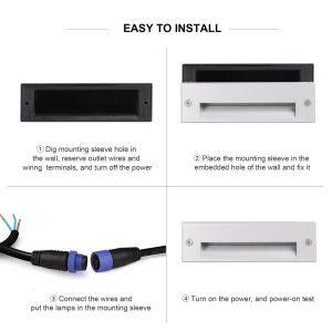 Outdoor Recessed Step Light Embedded IP65 Step Light External Lighting 3W