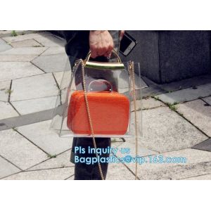 customized clear pvc tote bag handbag, Trendy Lady Handbags with Zipper Handle