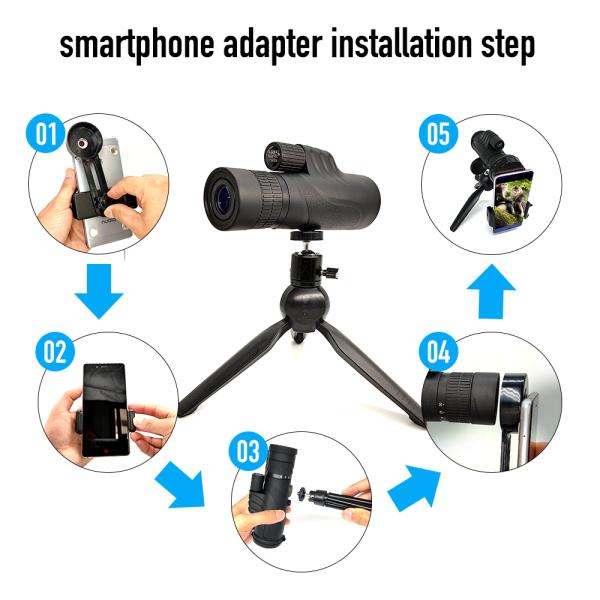 Adults Kids 10-30X42 Compact Portable Monocular Telescope For Bird Watching