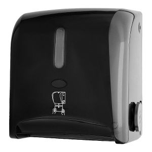 Black Plastic Mechanical Auto Cut Roll Paper Towel Dispenser for 20cm wide roll
