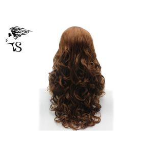 Dark Brown Synthetic Long Curly Lace Front Wigs , Colored Synthetic Wigs No