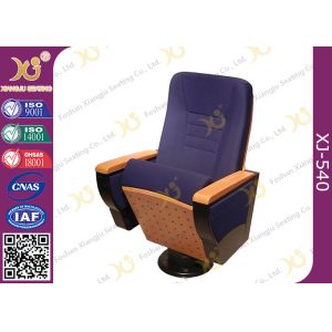 Cheap Writing Tablet In Armrest Lecture Hall Seating Chairs With AC Outlet On Single Leg for sale