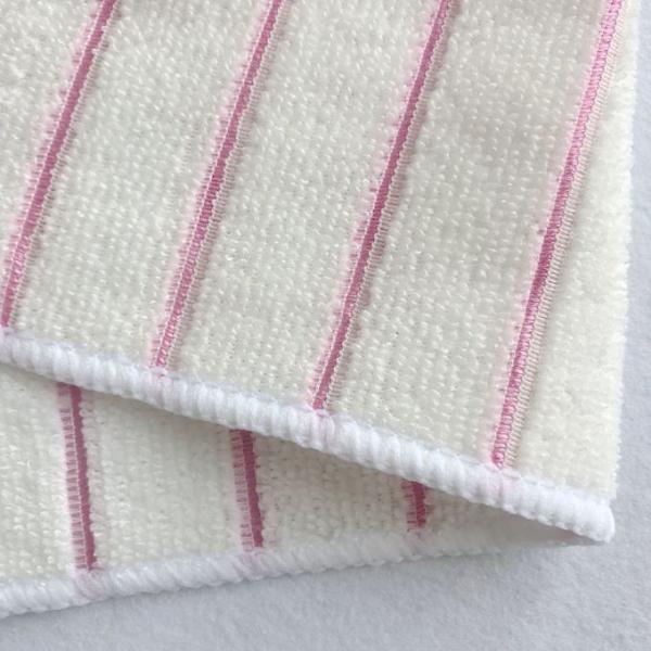 30cm*30cm color stripe cationic kitchen cleaning microfiber cloth,stripe drying polyester towels