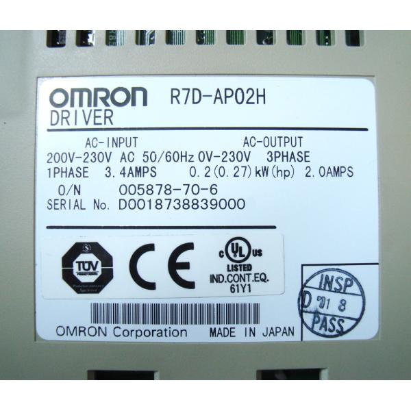 Quality Omron R7d-Bp01l Servo Ac 100vac Supply 1.6a 100v Load Maximum Motor Capacity 100w wholesale