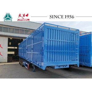 China Grain Trailer Van Closed Box Trailer With Side Tipping For Wheat Transport on sale
