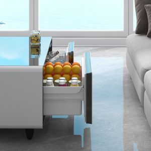 Modern 75W Frozen Wireless Charging USB Charging Smart Coffee Table for Bedroom