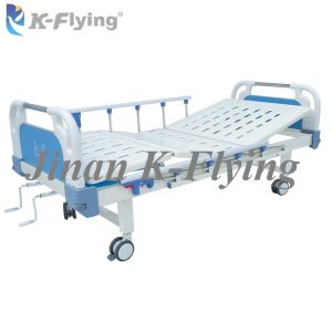 Movable ABS Bedhead Manual Hospital Nursing Bed 2 Cranks Foldable