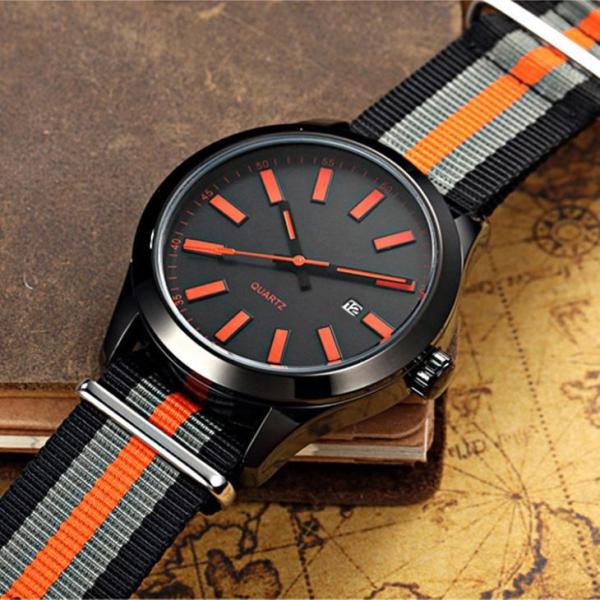 275mm Nylon Wrist Watch Quartz Movement Mens Analog Sports Watch