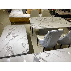 Crack Pattern Trendy Coffee Tables With Leather Chairs Moisture Resistant