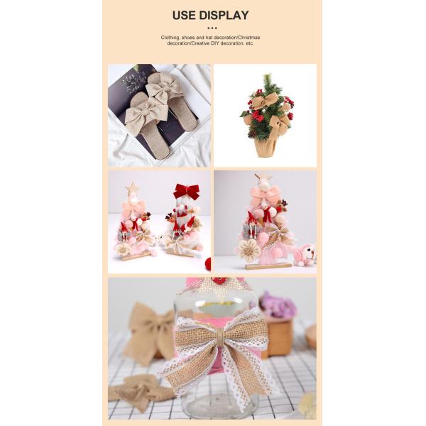 Factory Direct Sale 3.8Cm Fish Silk Hemp Bow Christmas Decoration Bow Minimalist Fashion Wedding Can Be Customized