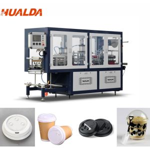 Automatic Disposable Plastic Lid Forming Machine 0.1 To 1.5 Mm Sheet Thickness