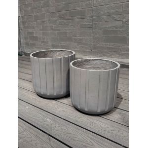 Cheap Exquisite Hand Carved Fiber Clay Planter with Drainage Holes for sale