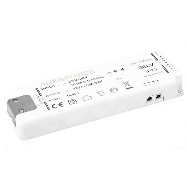 Ultra-Thin 60W Max 12V/24V IP20 LED Power Supply Driver – for Cabinet, Showcase