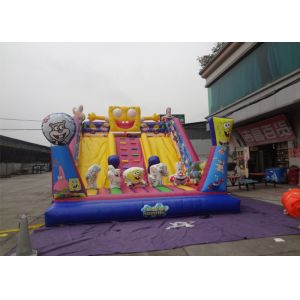 Cheap Amusement Park Big Commercial Inflatable Slide With Spongebob Theme for sale