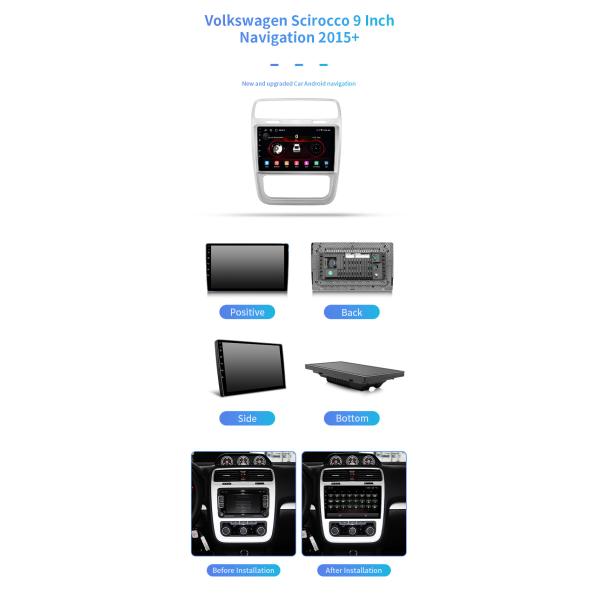 9 Inch Volkswagen Scirocco 2015+ WiFi 4G Voice Commands Bluetooth Car Navigation