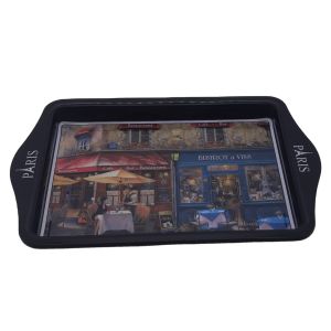 OEM ODM Rectangular Tin Serving Tray CMYK Printing Personalized Tin Containers