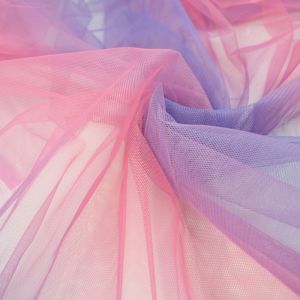 Textile Hand Sewn Pleated Embossed Lace Layered Tulle Fabric