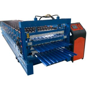 Triple Layer Hydraulic Shear Roofing Roll Forming Machine Plc Control