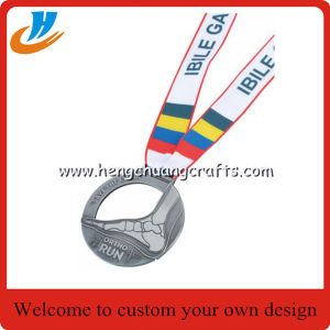 Die Casting 3D Raised Running Medals, Zinc Alloy Die Casted Sport Medallions
