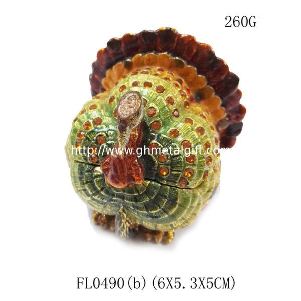 Fashion Pewter Rhinstone Enamel Bird Trinket Jewelry Box Metal Alloy Bird Trinket Jewelry Box
