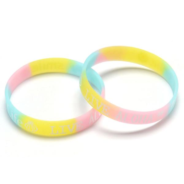 Quality Fixed Color Personalized Pink Rubber Bracelets Fashionable Custom Logo wholesale