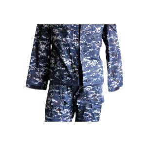 Blue Camouflage Twill Fabric BDU Military Uniform 3 Piece Set For Kuwait Army