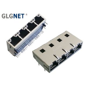 Cheap Magnetic RJ45 Modular Jack Tab Up Multiple Port Jack With 50 U&quot; Gold Plating for sale