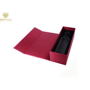 Embossing Red Cardboard Wine Box Packaging Magnet Closure